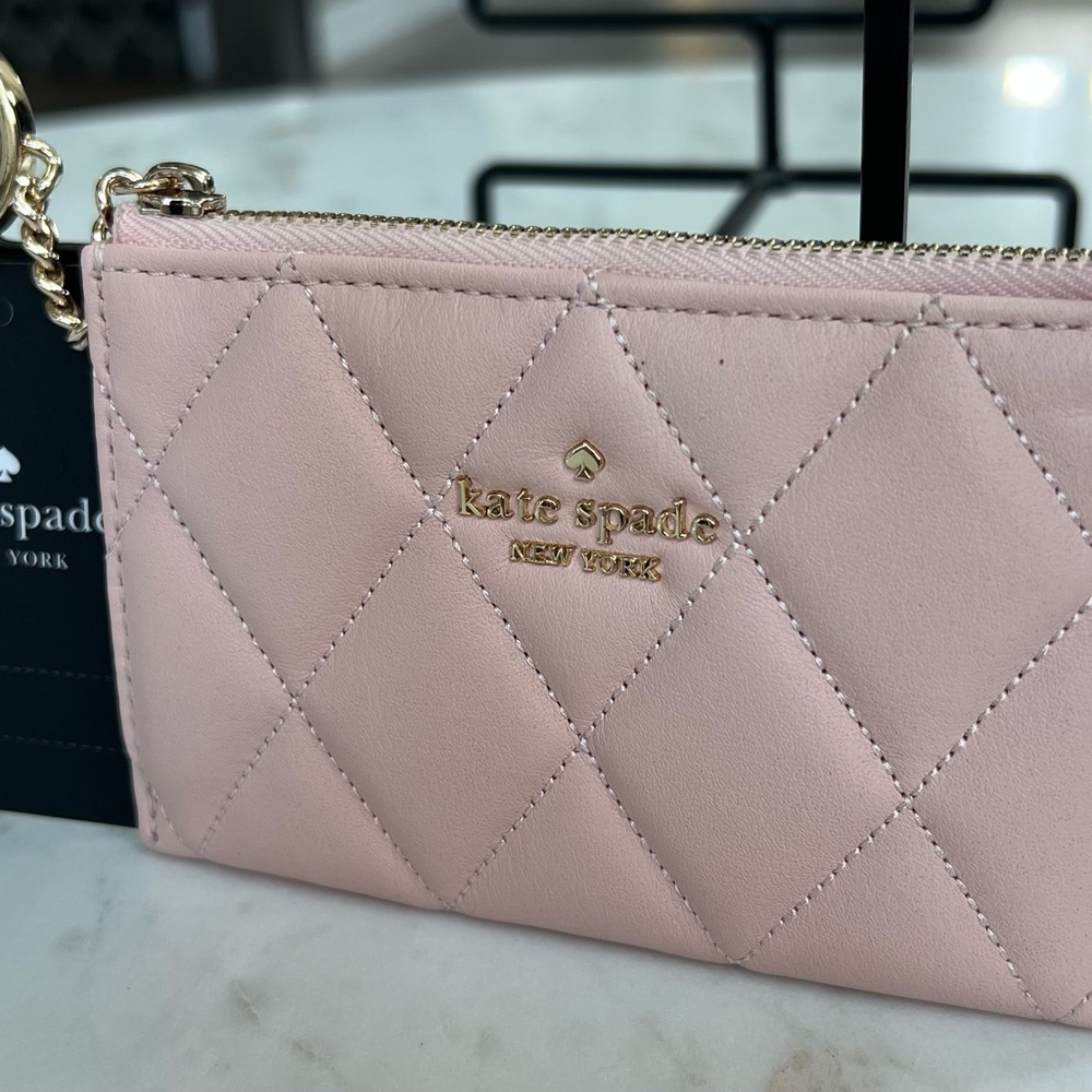 NWT Kate Spade Carey Small Card Holder in Conch Pink - ADORABLE!